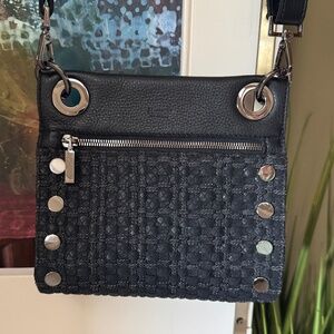 Hammitt Black/Gunmetal Carpenter's Weave Small Tony Crossbody